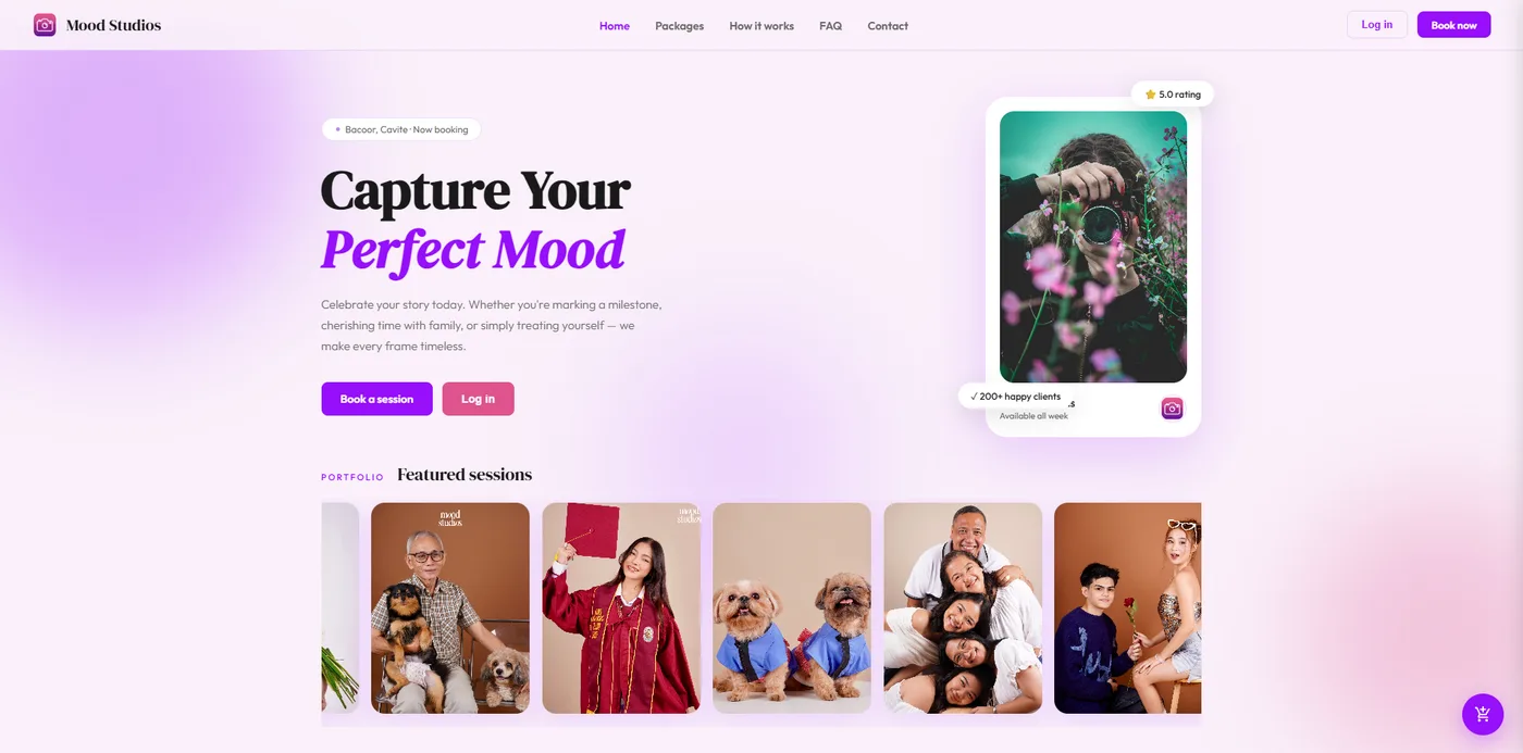 Mood Studios application screenshot